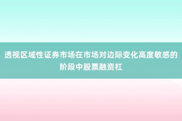 透视区域性证券市场在市场对边际变化高度敏感的阶段中股票融资杠