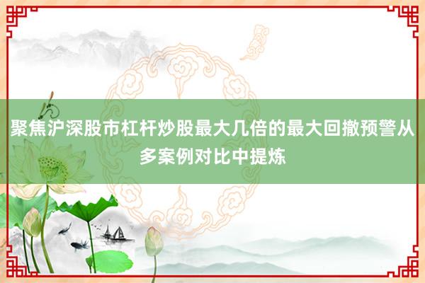 聚焦沪深股市杠杆炒股最大几倍的最大回撤预警从多案例对比中提炼