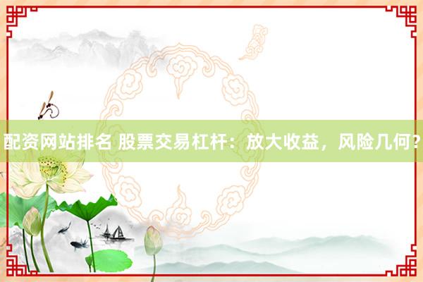 配资网站排名 股票交易杠杆：放大收益，风险几何？