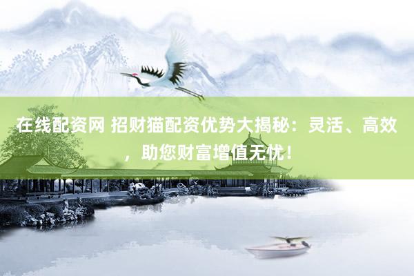 在线配资网 招财猫配资优势大揭秘：灵活、高效，助您财富增值无忧！