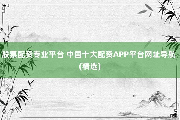 股票配资专业平台 中国十大配资APP平台网址导航 (精选)