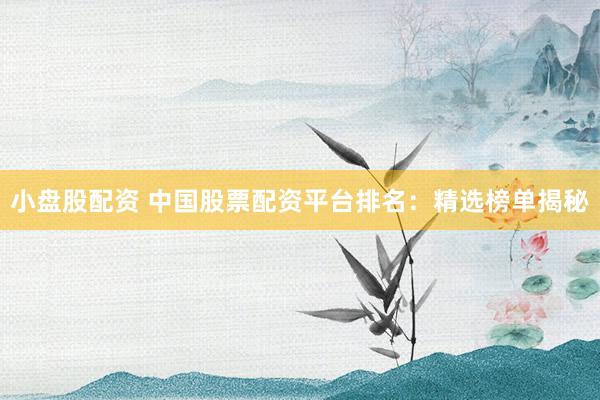 小盘股配资 中国股票配资平台排名：精选榜单揭秘